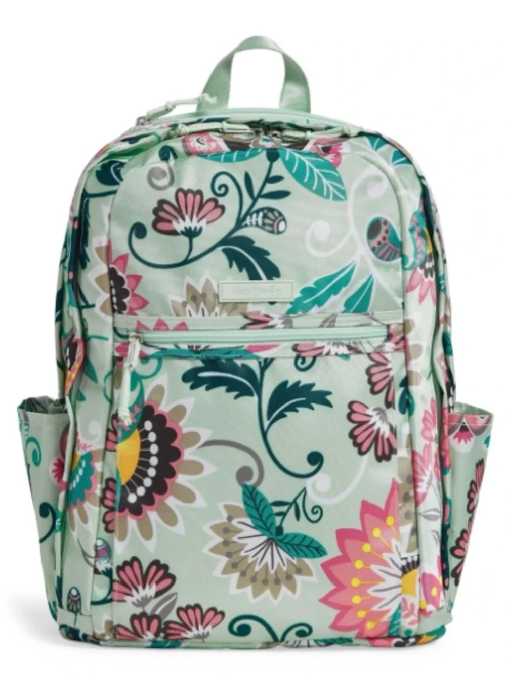 Vera Bradley Mint Flowers Floral Lighten Up Grand Backpack Teal Pink $115